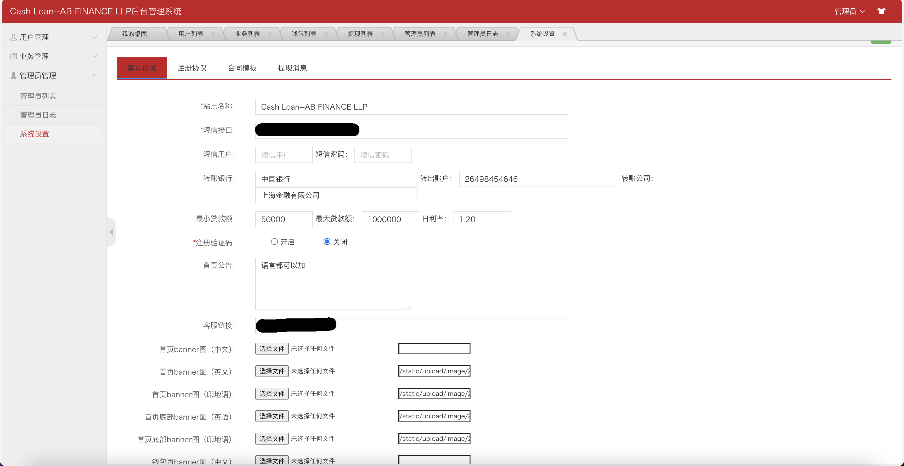 Cash Loan后台展示1